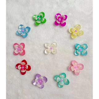 100G Bông 4 Cánh Nhựa 41mm Đủ Màu Trang Trí Phụ Kiện Handmade