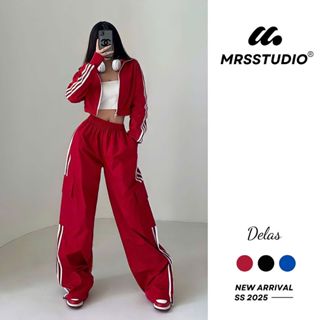 Quần áo bộ gió thể thao MRS sọc cá tính MRQ040G chất liệu gió giãn hạt cao cấp mềm mát mịn thoáng