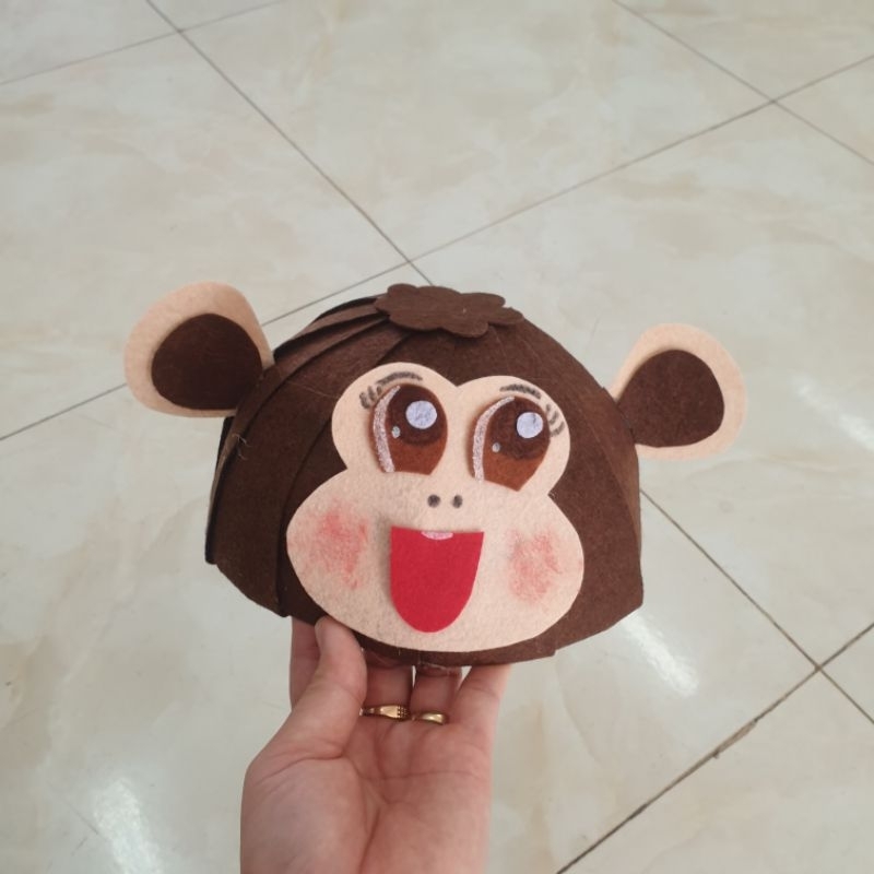 [STEAM] Mũ nỉ con Khỉ mầm non trẻ 0-5 tuổi đồ dùng học tập dạy học mẫu giáo