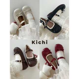 Giày búp bê mũi tròn KICHI mix ren tiểu thư vibe vintage cho nữ giày coquette A861