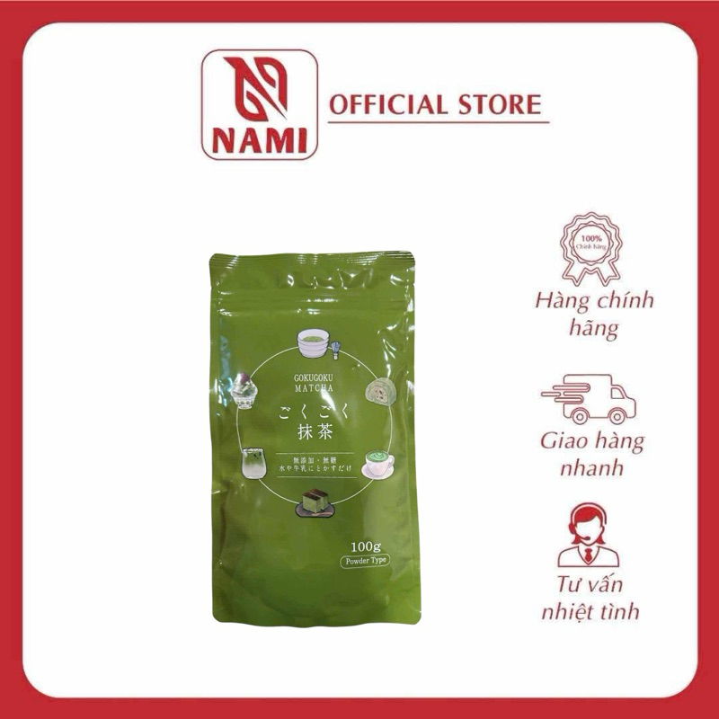 (Hsd 2026) Bột Matcha nguyên chất vùng Kagoshima Gokugoku 100g Nhật Bản