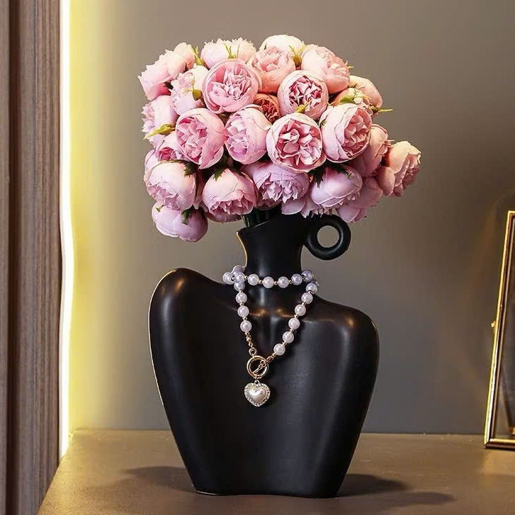 Bình Hoa Gốm Tạo Hình Nghệ Thuật, Bình Hoa Tượng Nữ Thần Decor, Trang Trí Phòng Khách, Phòng Ngủ