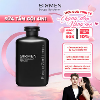 Sữa tắm gội nam 4 in 1 hương nước hoa châu Âu SIRMEN Europe Gentlemen cao cấp 350g công nghệ EU-Nano Xuất Xứ Châu Âu