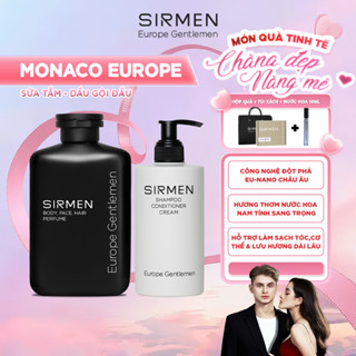 Combo MONACO EUROPE gồm Sữa tắm gội nam 350g và Dầu gội nam 320g nguyên liệu châu Âu SIRMEN Europe Gentlemen cao cấp