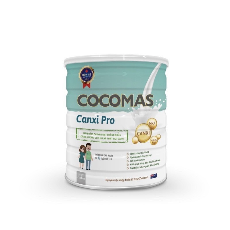 Sữa COCOMAS CANXI PRO Phòng Ngừa Loãng Xương Cho Người Thiếu Canxi Từ 19tuổi - Lon 900G