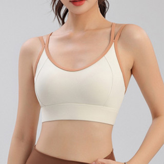 Áo Bra 036 mút đúc phối quai chống sốc, Áo tập yoga gym dây chéo lưng