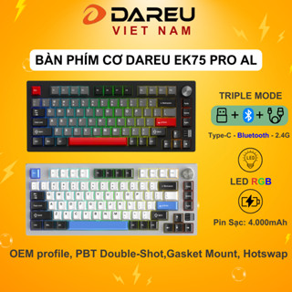Bàn phím cơ DAREU EK75 PRO AL Black Red / White Blue ( Cloud switch , Hotswap)