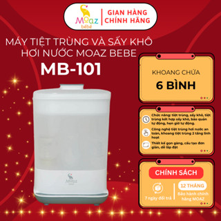Máy tiệt trùng và sấy khô hơi nước Moaz BéBé MB101, khoang chứa 6 bình, lỗi 1 đổi 1 trong 12 tháng