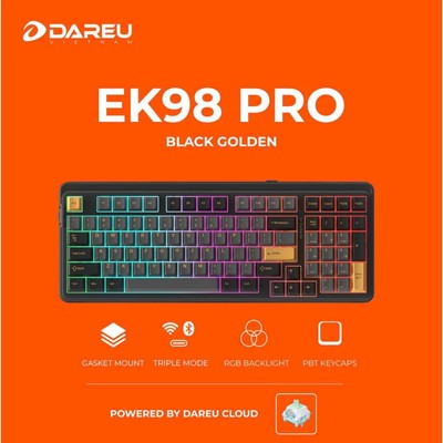 Bàn phím cơ Dareu EK98 Pro Black - Kết nối Bluetooth 5.1 / Wireless 2.4G /Type C| Hotswap | Led RGB