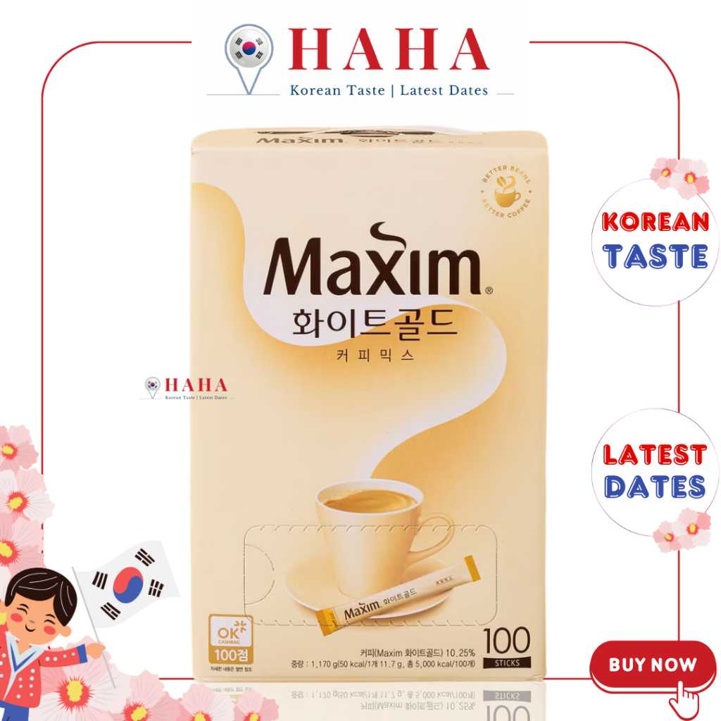 Cà phê Maxim White Gold Hàn Quốc 100 gói 맥심] 화이트골드 커피믹스(11.7g*100) 1,170g