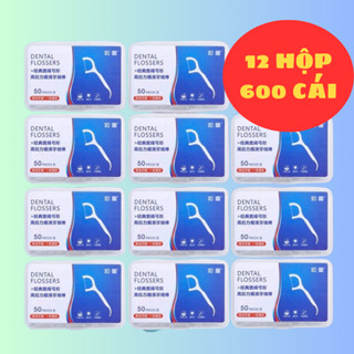 [COMBO] 12 Hộp 600 Chiếc Tăm Chỉ Nha Khoa Xỉa Răng - Vệ Sinh Sạch Sẽ Kẽ Răng Chân Nướu Chăm Sóc Răng Miệng