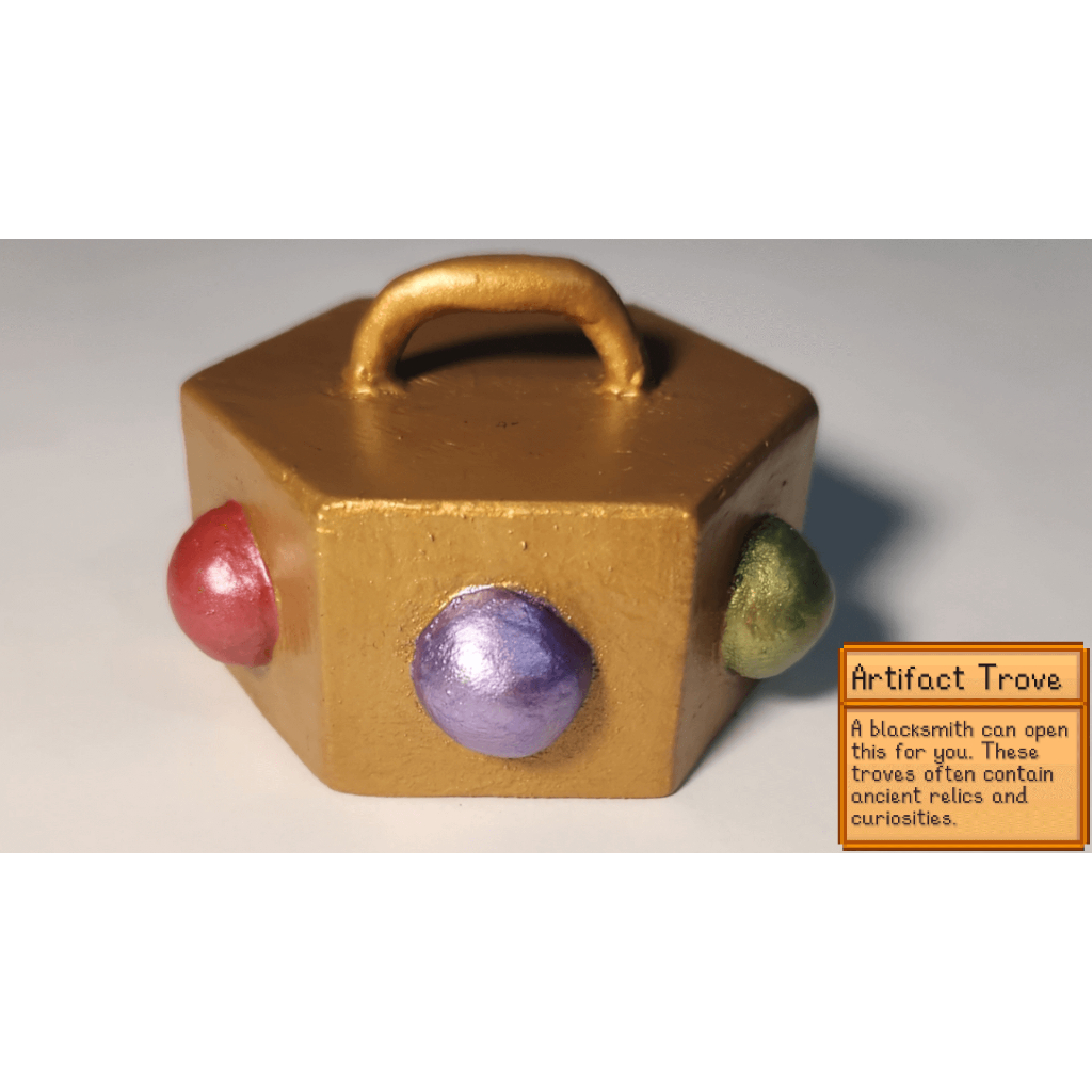 Hộp may mắn stardew valley geode trang trí , để bàn , móc chìa khóa