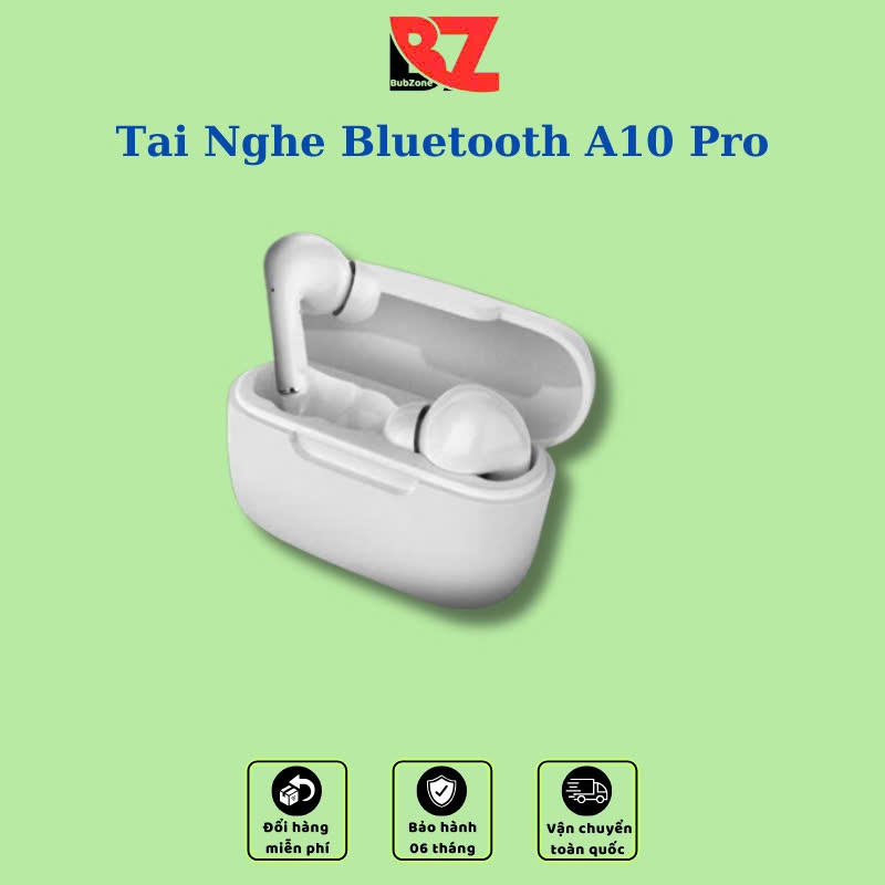 Tai Nghe Bluetooth 5.3 Bubzone Không Dây Thế Hệ Mới ,Đàm Thoại Hai Chiều,Pin Trâu A10 Pro