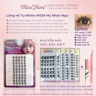 Lông mi giả Mỹ Nhân Ngư Mini Hami mi cụm tách sợi mềm mịn tự nhiên gân mỏng thoải mái tái sử dụng