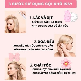 Dầu gội khô ISSY 150ml xịt khô phồng tóc Nội Địa Trung, gội đầu khô, không cần nước cho nam nữ giảm bết tóc