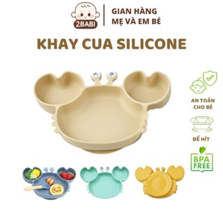 Khay Ăn Dặm Cho Bé Chất Liệu Silicone Có Đế Hít 2BABI