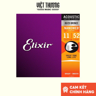 Dây Đàn Guitar Acoustic, dây thay thế Elixir Bronze NANOWEB® Custom Light (.011-.052) 3313211027 - Việt Thương Music