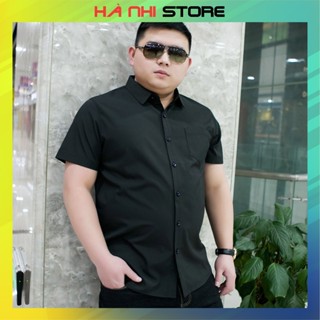 Áo sơ mi nam big size tay ngắn có túi, chất vải lụa thái co dãn nhẹ, size lớn tới 100kg - Hà Nhi Store