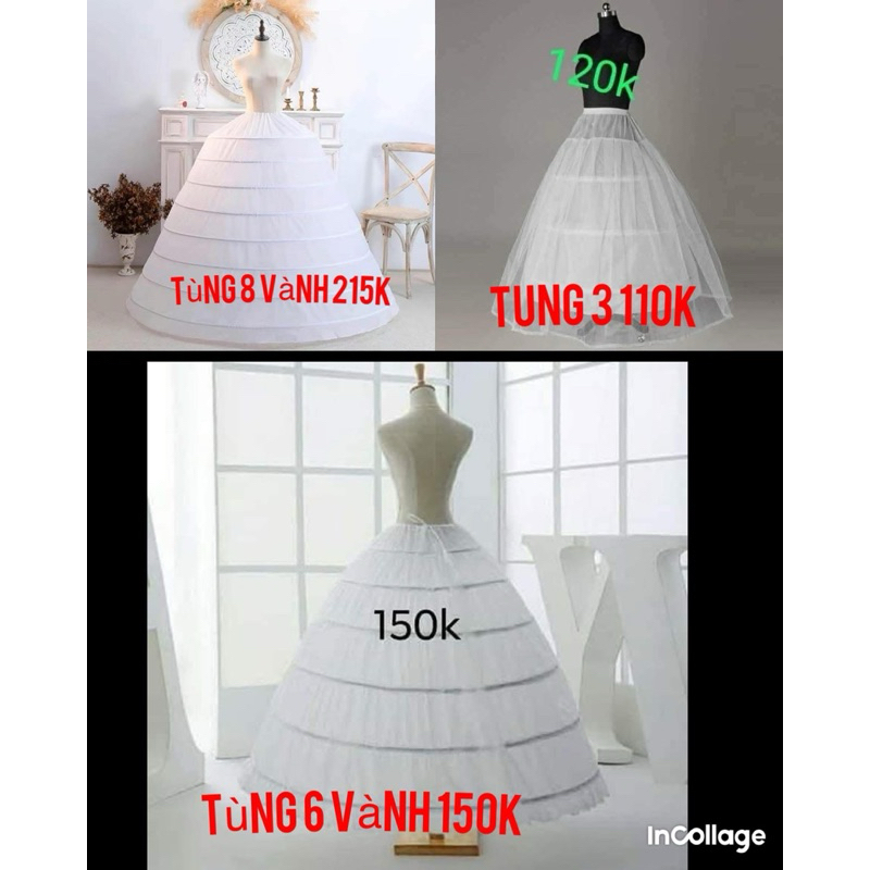 tùng 8 vành mặc chân váy cưới