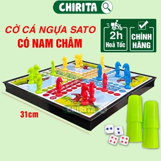 Cờ Cá Ngựa Nam Châm Sato Cao Cấp- Bộ Cờ Cá Ngựa Đồ Chơi Board game Trò Chơi Giải Trí Đồ Chơi Chirita