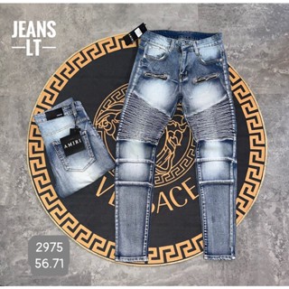 [Xả Hàng Size 31-32] Quần Jean Xanh Khói Batman Nam Phối Đùi Nhăn Bản Chuẩn, Quần Bò Nam Xanh Sẫm chuân Form