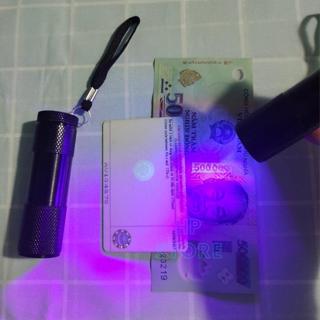   TẶNG KÈM PIN  Đèn soi tiền giả LED UV 9 bóng soi giấy tờ cà vẹt bằng lái xe vé số sấy keo 