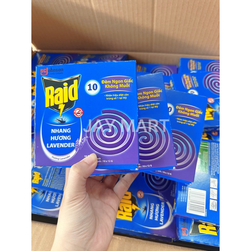 Nhang muỗi Raid hương Lavender (10 khoanh)