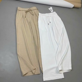  Quần ống suông nữ chất liệu Linnen sợi tre,quần ống rộng chun lưng lồng dây vải sợi tre thoáng mát 