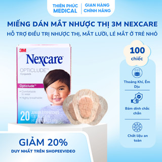 Miếng Dán Mắt Nhược Thị 3M Nexcare 1537 - Hộp 20 Miếng, Cỡ Nhỏ, Thoáng Khí
