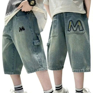  Quần Jean  NGỐ LỬNG  THÊU CHỮ  M bé trai cao cấp không dãn  17-55kg  