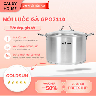 Nồi Luộc Gà Inox Goldsun GPO2110 Cao Cấp Đáy Từ 3 Lớp Dùng Cho Mọi Loại Bếp Luộc Gà Vịt Nguyên Con