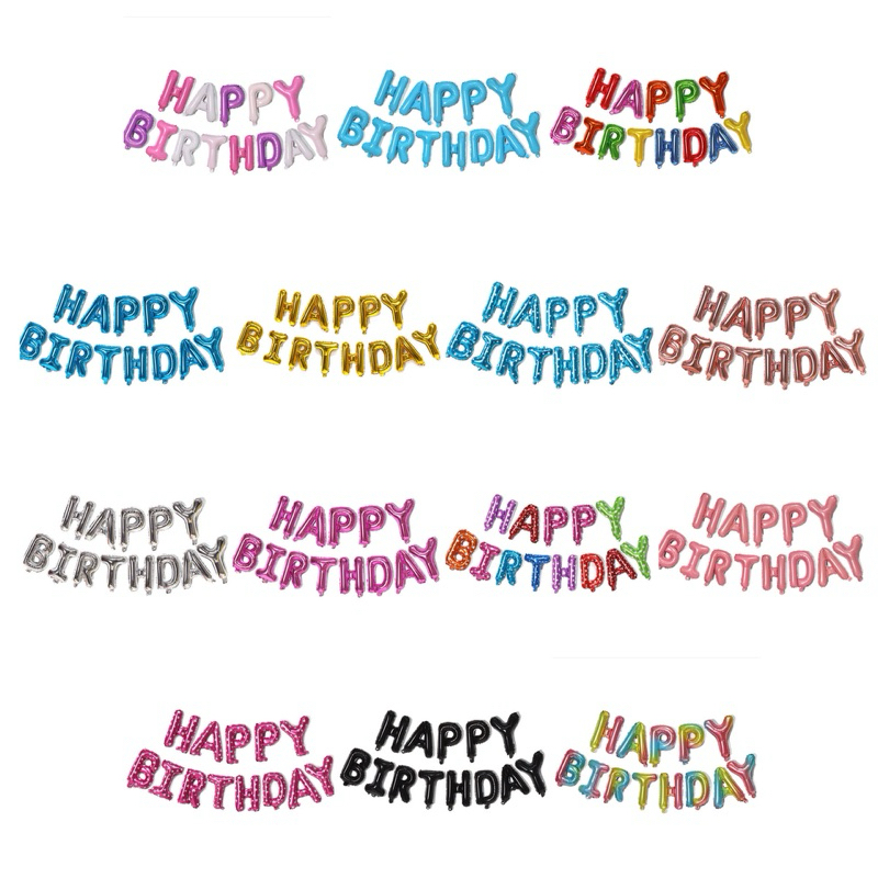 Bộ chữ HAPPY BIRTHDAY trơn trang trí sinh nhật