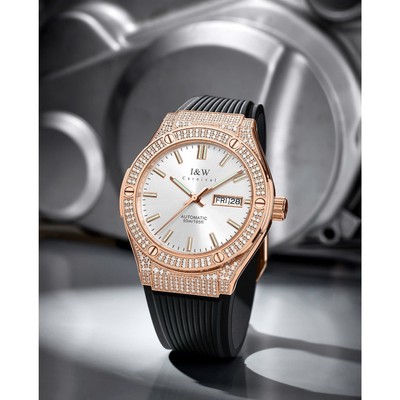 Đồng hồ nam chính hãng I&W Carnival 55851G3-S7 Vỏ đá vàng, Kính sapphire,chống nước 50m,máy cơ Automatic,dây cao su xịn