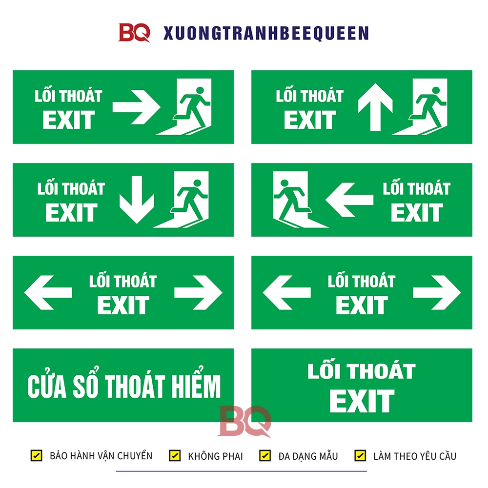 Biển Chỉ Dẫn Lối Thoát Exit Gắn Tường