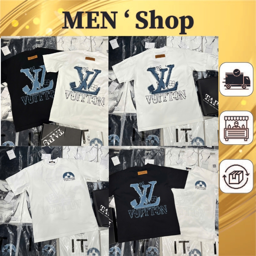  Áo Thun Nam Nữ Lờ Vê Chữ Vải Jeans Rách Siêu Đẹp - Áo Phông Nam Nữ Chất Liệu Cotton Co Giãn 