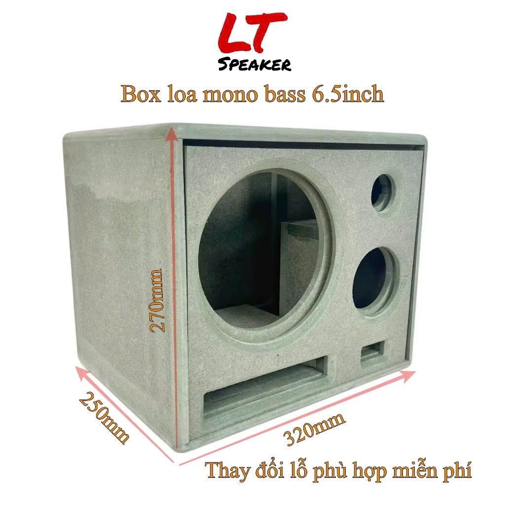 Box loa mono sub 6.5inch mid 3inch treble HK 52mm thùng loa thô MDF 12mm LT Speaker