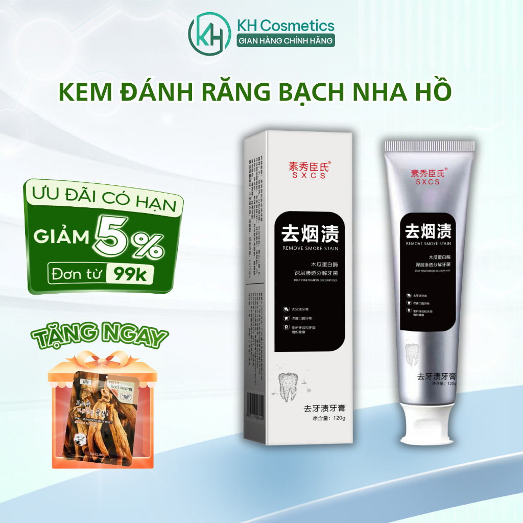 Kem đánh răng bạch nha hồ - Bạch nha hồ Kem đánh răng hỗ trợ trắng răng, giảm v.iem nướu bảo vệ hàm răng chắc khoẻ
