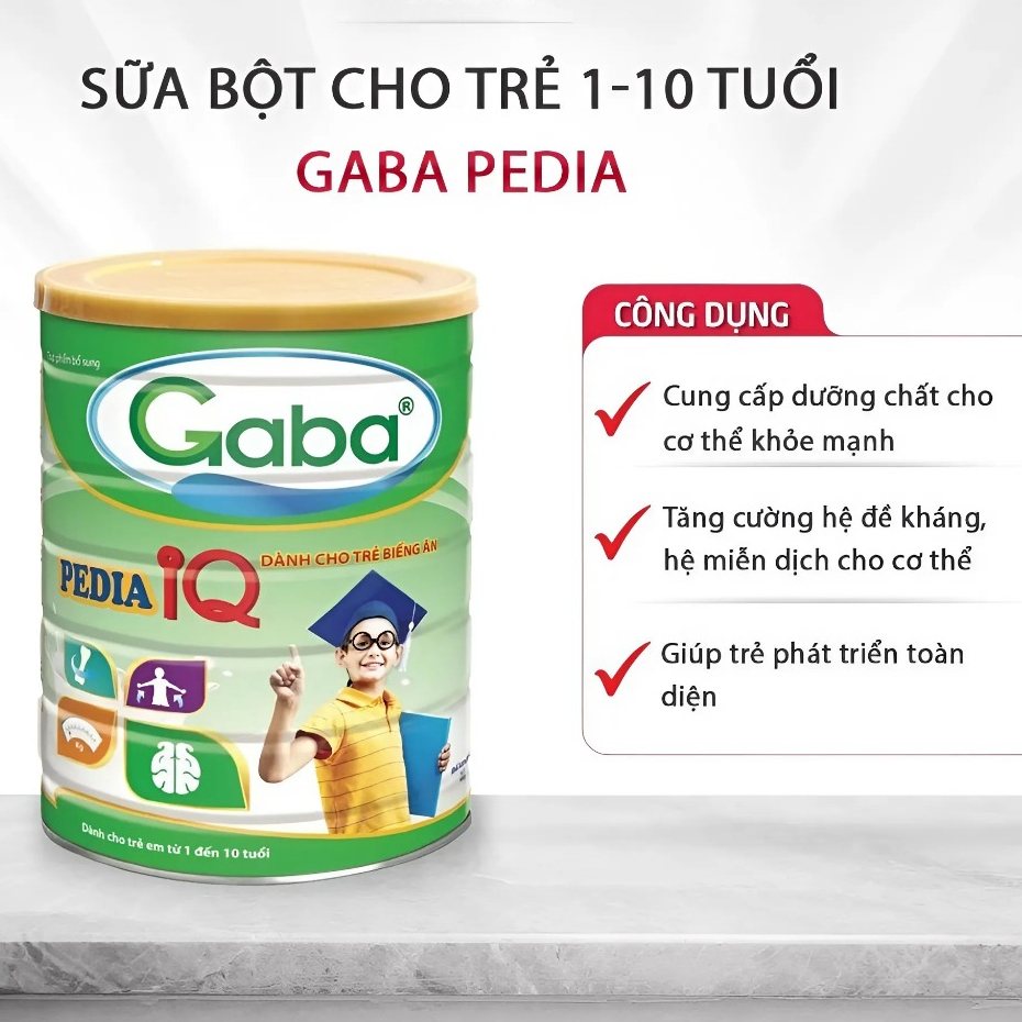 Sữa dinh dưỡng cho bé, sữa bột Gaba Pedia IQ bổ sung dinh dưỡng giúp bé phát triển toàn diện 900g