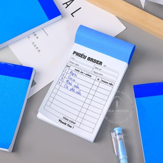SỔ ORDER 1 LIÊN, Phiếu order 1 liên, Size 7 x 10 cm, 100 tờ giấy F70 Sổ ghi món ăn, thức uống, quán ăn
