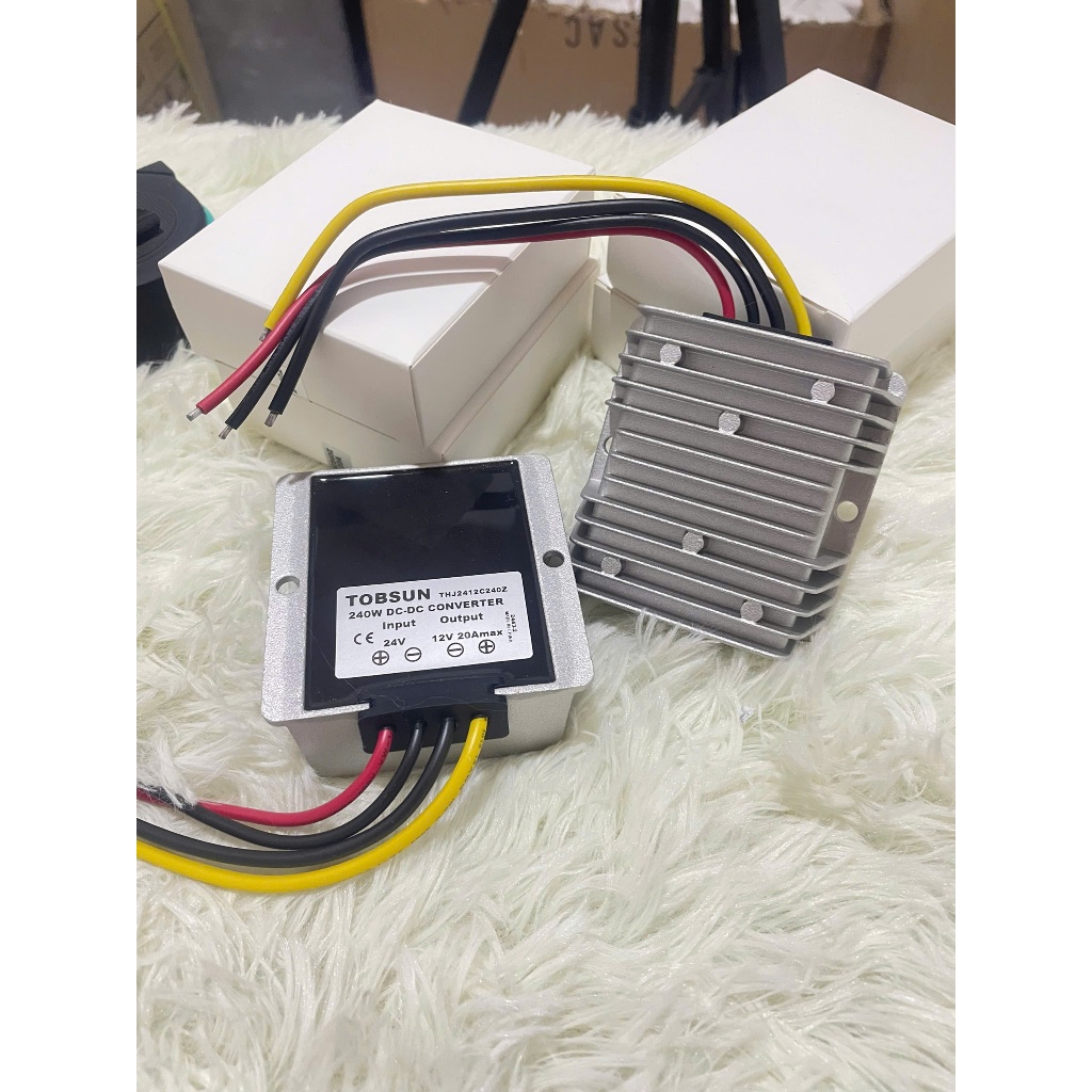 Bộ đổi nguồn 24v về 12v 20A cho ô tô. Đổi nguồn đúc TOBSUN chất lượng.