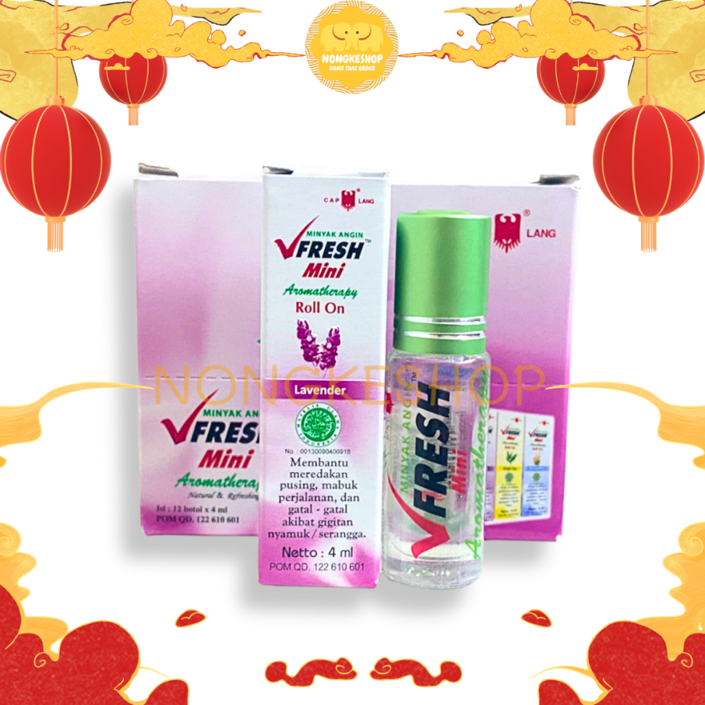 Lố 12 chai dầu lăn Vfresh mini 4ml tím