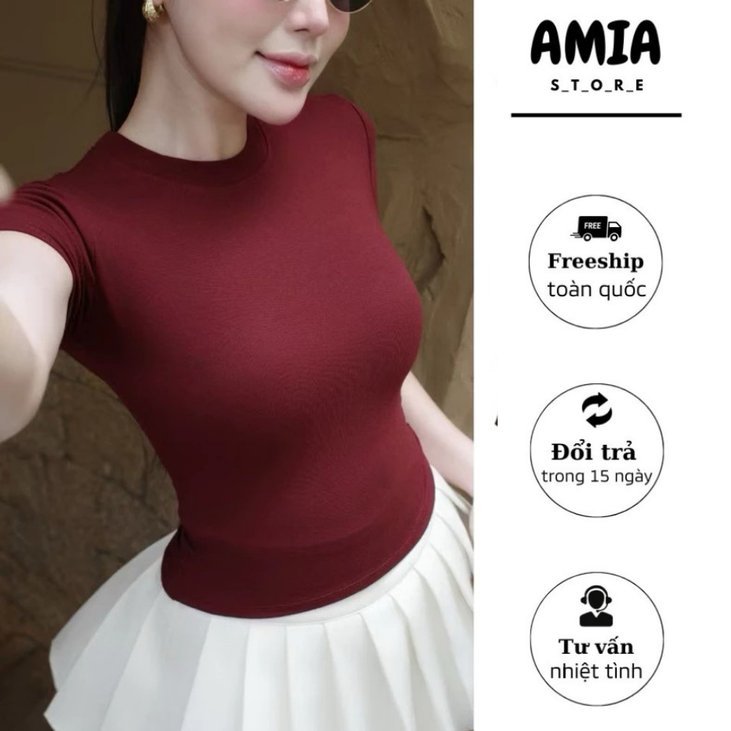 Áo babytee trơn nhiều màu basic dễ phối đồ amiastore