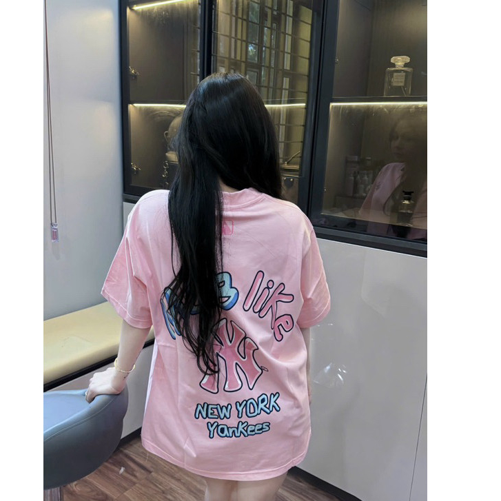 Áo phông M.L.B Like NY Xanh Hồng chất liệu 100% cotton thoáng mát ROMANCE STUDIO