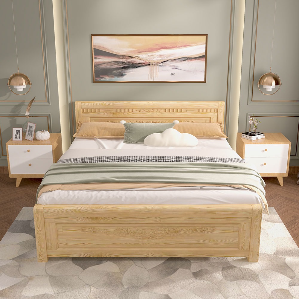 Giường ngủ gỗ sồi,gỗ xoan hiện đại,giường khách sạn,giường gia đình hay sử dụng 1,6mx2m,1,8mx2m