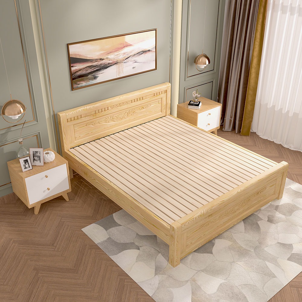 Giường ngủ gỗ sồi,gỗ xoan hiện đại,giường khách sạn,giường gia đình hay sử dụng 1,6mx2m,1,8mx2m | BigBuy360 - bigbuy360.vn