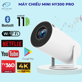  Máy chiếu mini HY300pro Android 11 Full HD 4K Tự động Keystone WiFi 2.4 5G Kết nối điện thoại laptop ios xem phim 