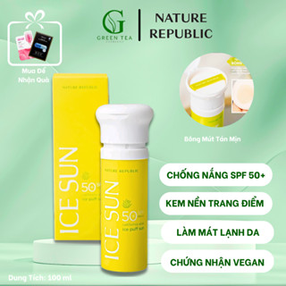 KEM CHỐNG NẮNG NATURAL REPUBLIC ICE PUFF SUN MERSENNE BEAUTE PHA LÊ TUYẾT SPF50+ PA+++ 100ml