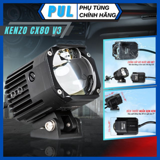 Đèn trợ sáng bi cầu KENZO CX80 V3 pha cos 2 trong 1, bi led Ver 3.0 60W ánh sáng mạnh, tản nhiệt tốt