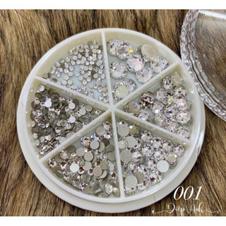  Đá swarovski Áo màu trắng 001 lẻ sz 5,7,9,12,16,20,30 
