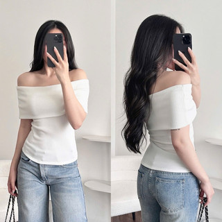 [ẢNH THẬT] ÁO BẸT VAI NGUYÊN BẢN TAY NGẮN LEN GÂN